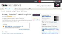 Screenshot of Fractions to Decimals