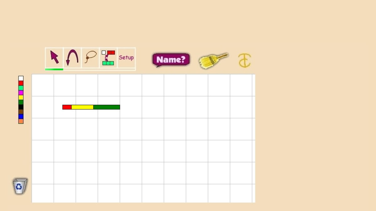 Screenshot of Integer Bars: Learning Fractions and more with On-line Manipulatives