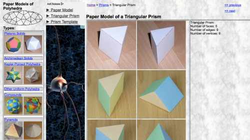 Screenshot of Paper Model of a Triangular Prism