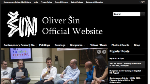 Screenshot of Oliver Sin Official Website