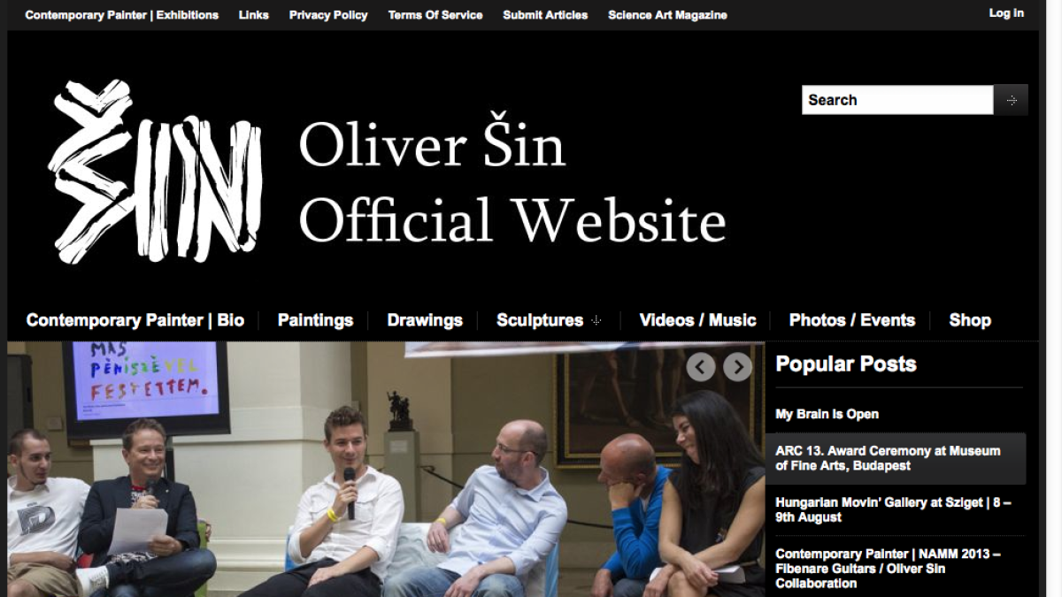 Screenshot of Oliver Sin Official Website