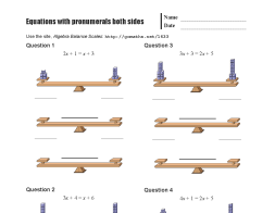 Preview of Equations with pronumerals on both sides