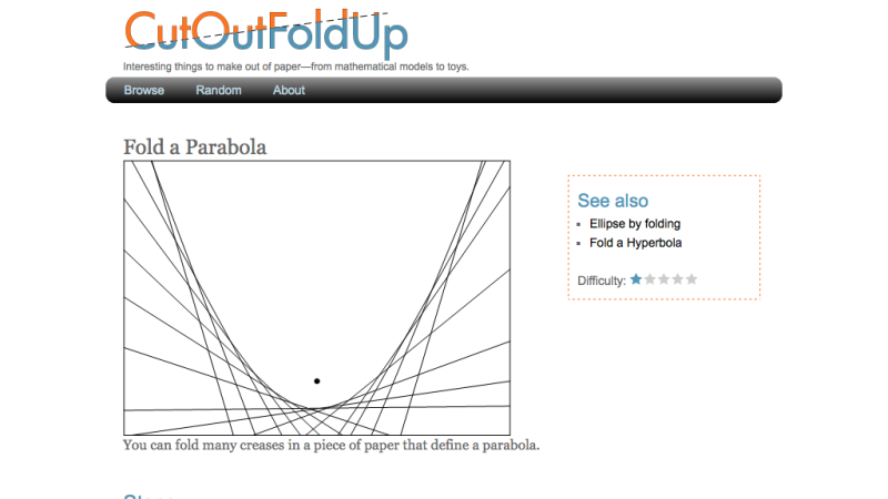 Screenshot of Fold a Parabola