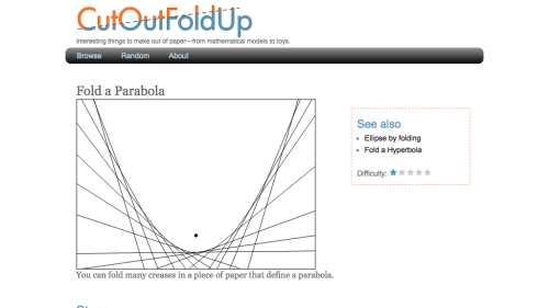 Screenshot of Fold a Parabola