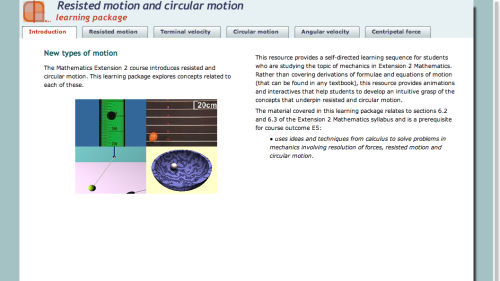 Screenshot of Resisted motion and circular motion
