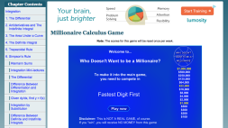 Screenshot of Millionaire Calculus Game