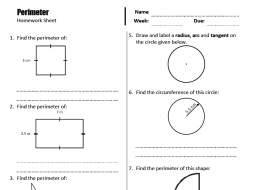 Preview of Perimeter Homework Sheet