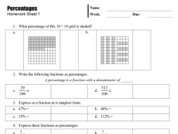 Preview of Percentages Homework Sheets
