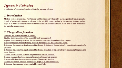 Screenshot of Dynamic Calculus