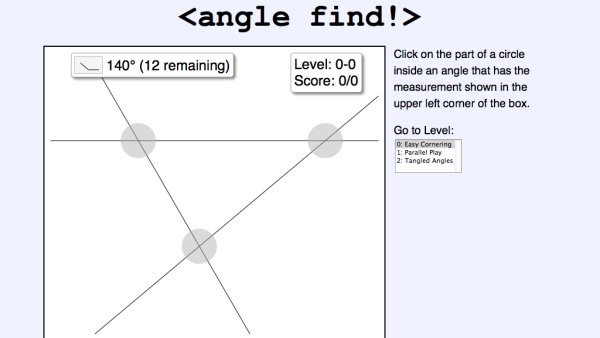 Screenshot of angle find!