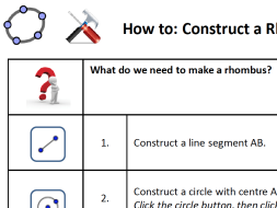 Preview of GeoGebra HowTo: Construct a Rhombus