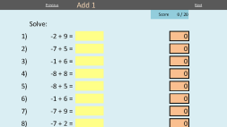 Preview of Directed Number Practise - Self Marking Electronic Worksheet