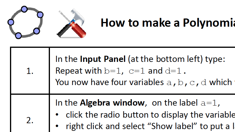 Preview of GeoGebra HowTo: Build a Polynomial Factor Exploration Tool