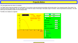 Screenshot of Projectile Motion