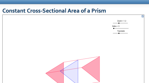 Screenshot of Constant Cross-Sectional Area of a Prism