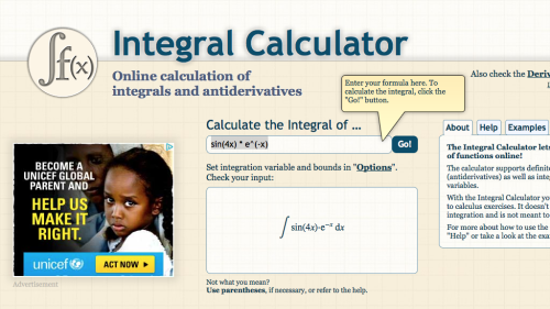 Screenshot of Integral Calculator