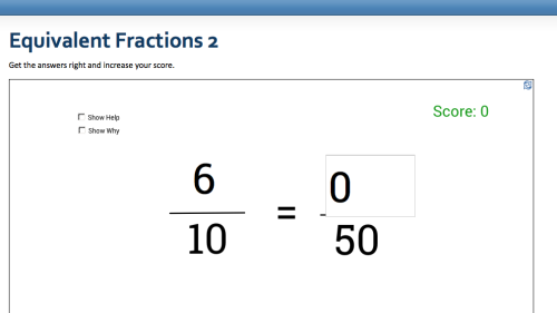 Screenshot of Equivalent Fractions 2