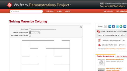 Screenshot of Solving Mazes by Coloring