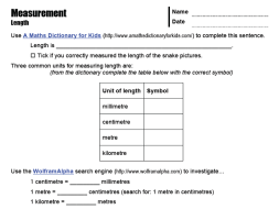 Preview of Measurement ICT Worksheets