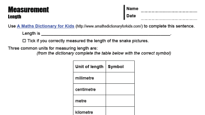 Preview of Measurement ICT Worksheets
