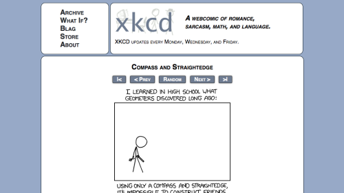 Screenshot of xkcd: Compass and Straightedge