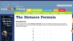 Screenshot of Distance Formula Lesson