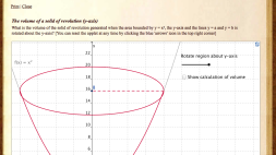 Screenshot of The volume of a solid of revolution (y-axis)