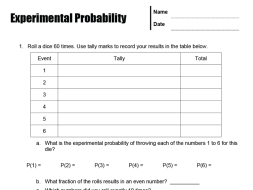 Preview of Experimental Probability