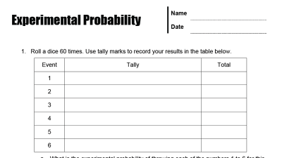 Preview of Experimental Probability