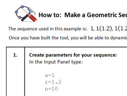 Preview of Geogebra HowTo: Build a Geometric Sequence explorer