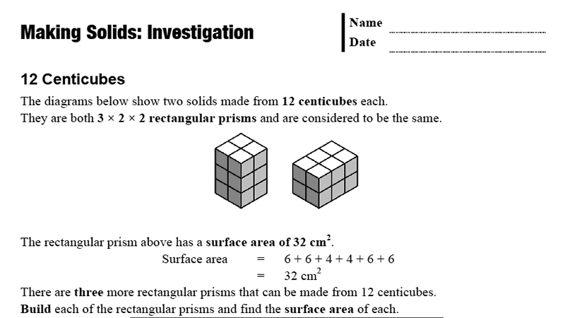 Preview of Introducing Surface Area