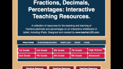 Screenshot of Fractions, Decimals, Percentages: Interactive Teaching Resources.