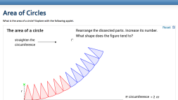 Screenshot of Area of a Circle