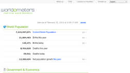 Screenshot of Worldometers - real time world statistics