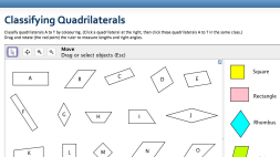 Screenshot of Classifying Quadrilaterals by colouring