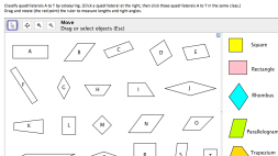 Screenshot of Classifying Quadrilaterals by colouring