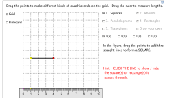 Screenshot of Drawing quadrilaterals on the grid or the pinboard