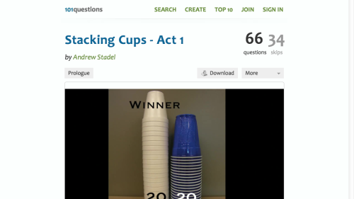 Screenshot of Stacking Cups