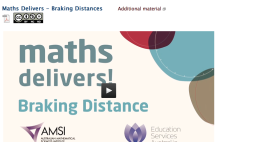 Screenshot of Maths Delivers - Braking Distances