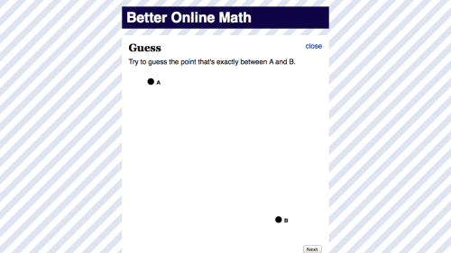 Screenshot of Better Online Math - Midpoint