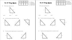 Preview of Year 9 Trigonometry Quizzes (A, B, C, D)