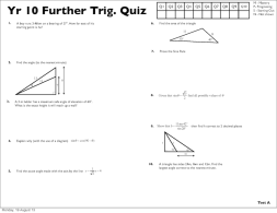 Preview of Year 10 Further Trigonometry Quizzes (A, B, C, D)
