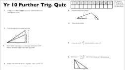 Preview of Year 10 Further Trigonometry Quizzes (A, B, C, D)