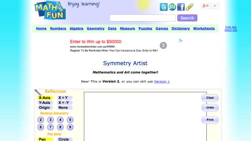 Screenshot of Symmetry Artist