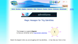 Screenshot of Magic Hexagon for Trig Identities