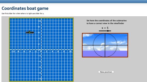Screenshot of Coordinates boat game