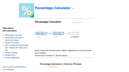 Screenshot of Percentage Calculator