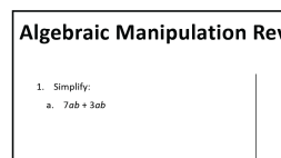 Preview of Algebraic Manipulation Review ABQuizzes