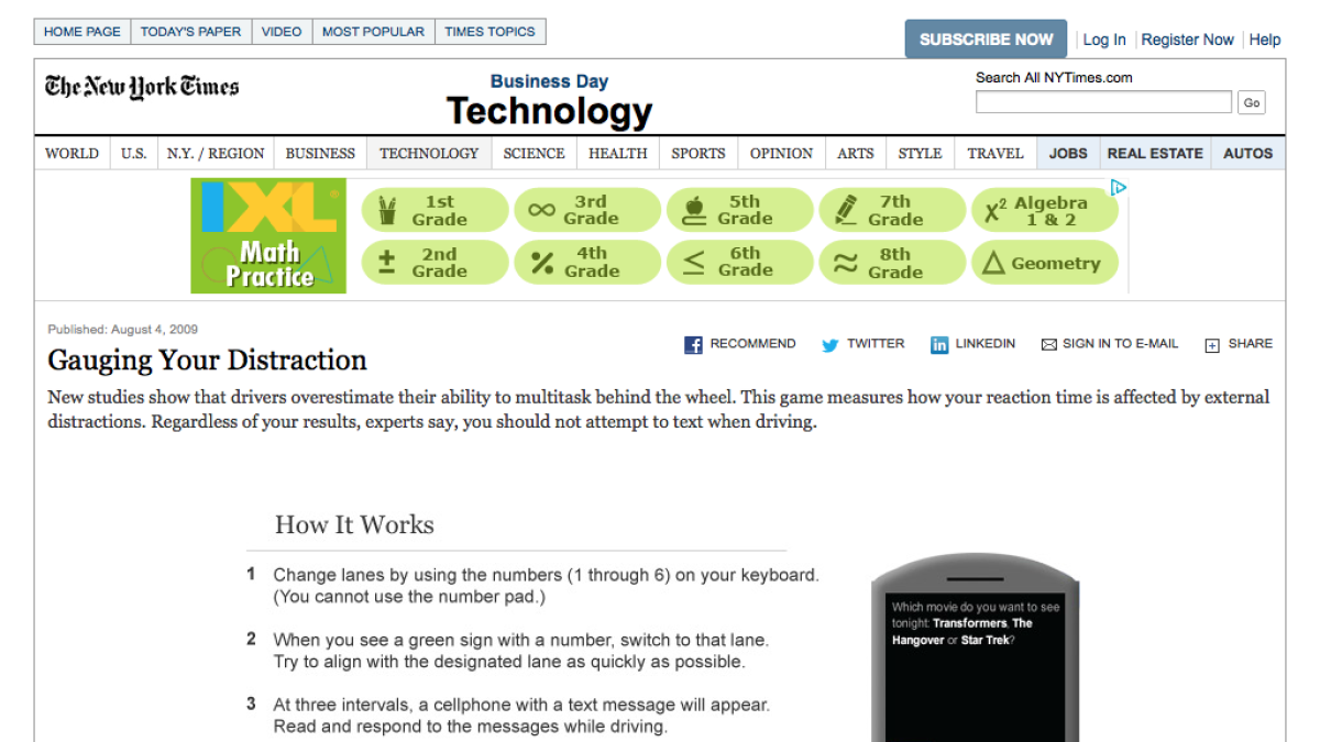 Screenshot of Gauging Your Distraction