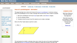 Screenshot of Area of a parallelogram - derivation